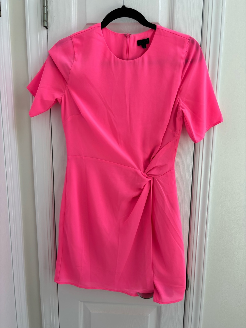NBD Hot Pink Short Sleeve Tie-Waist Dress